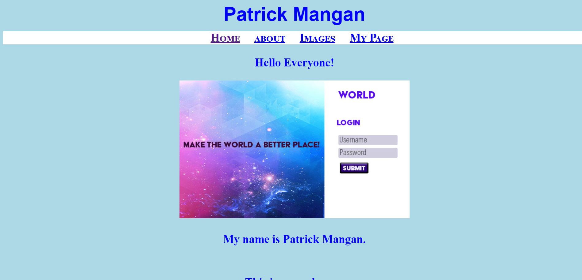 Patrick Mangan's Page