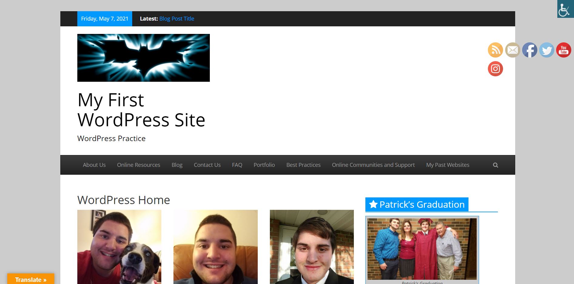 Patrick Mangan's First WordPress Site